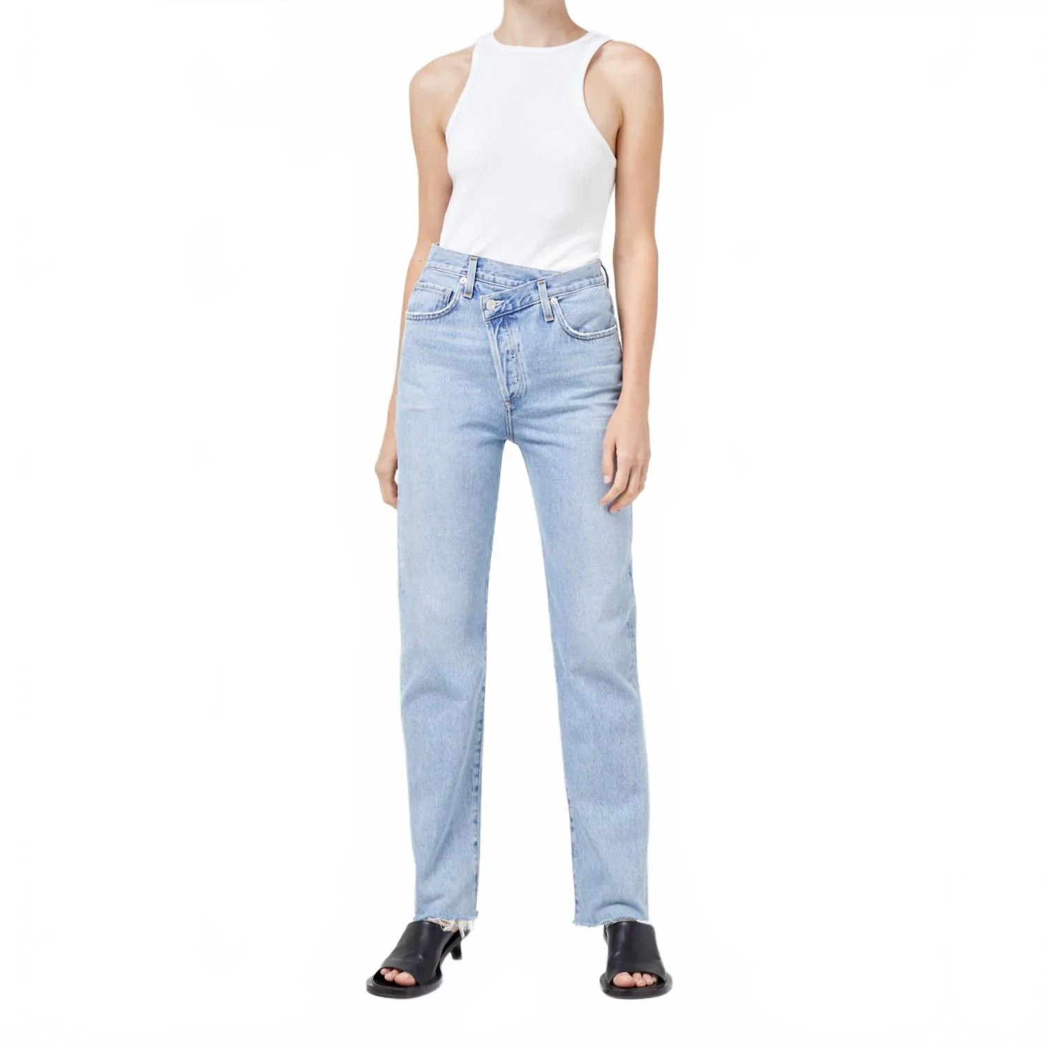 Criss Cross Straight Leg Jeans In Dimension | Shop Simon