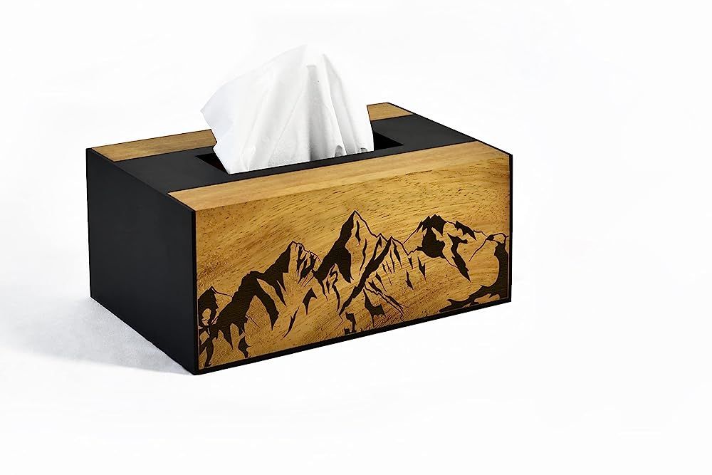 Tissue Box Cover - Rectangular Holder - Wooden Box - Personalized Gift Ideas - Cabin Decor - Moun... | Amazon (US)