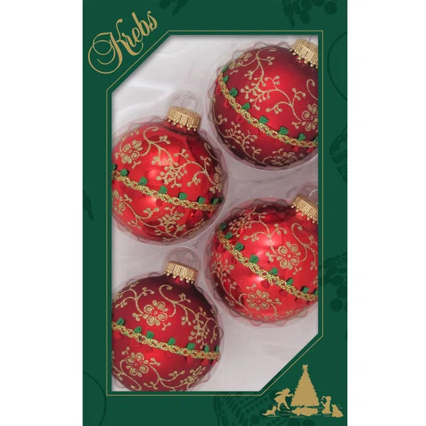 Multi Designer Decorated Boxed Glass Ball Ornament (Set of 4) | Wayfair North America