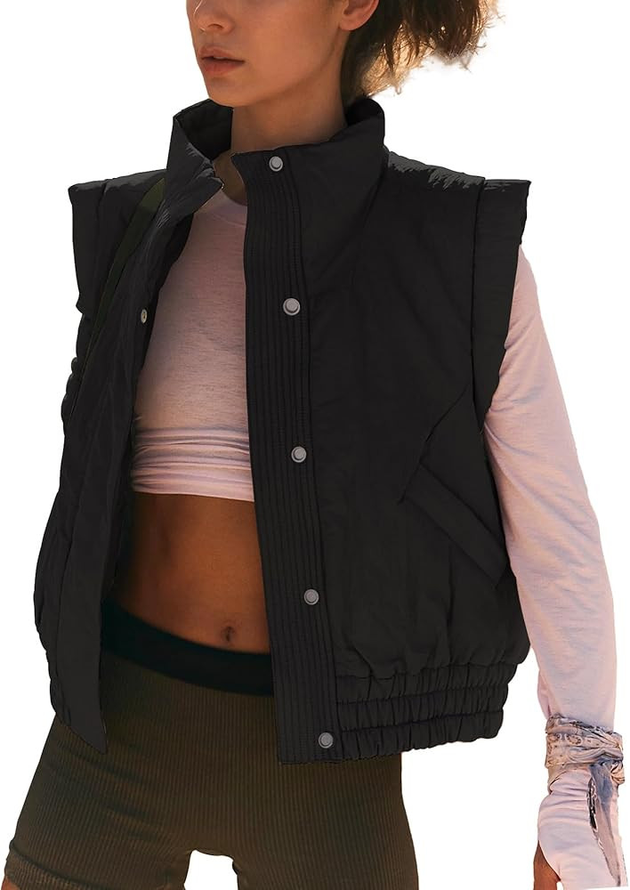 Songling Womens Cropped Puffer Vest High Neck Lightweight Mujer Quilted Puffy Vests Fall Jacket 2... | Amazon (US)