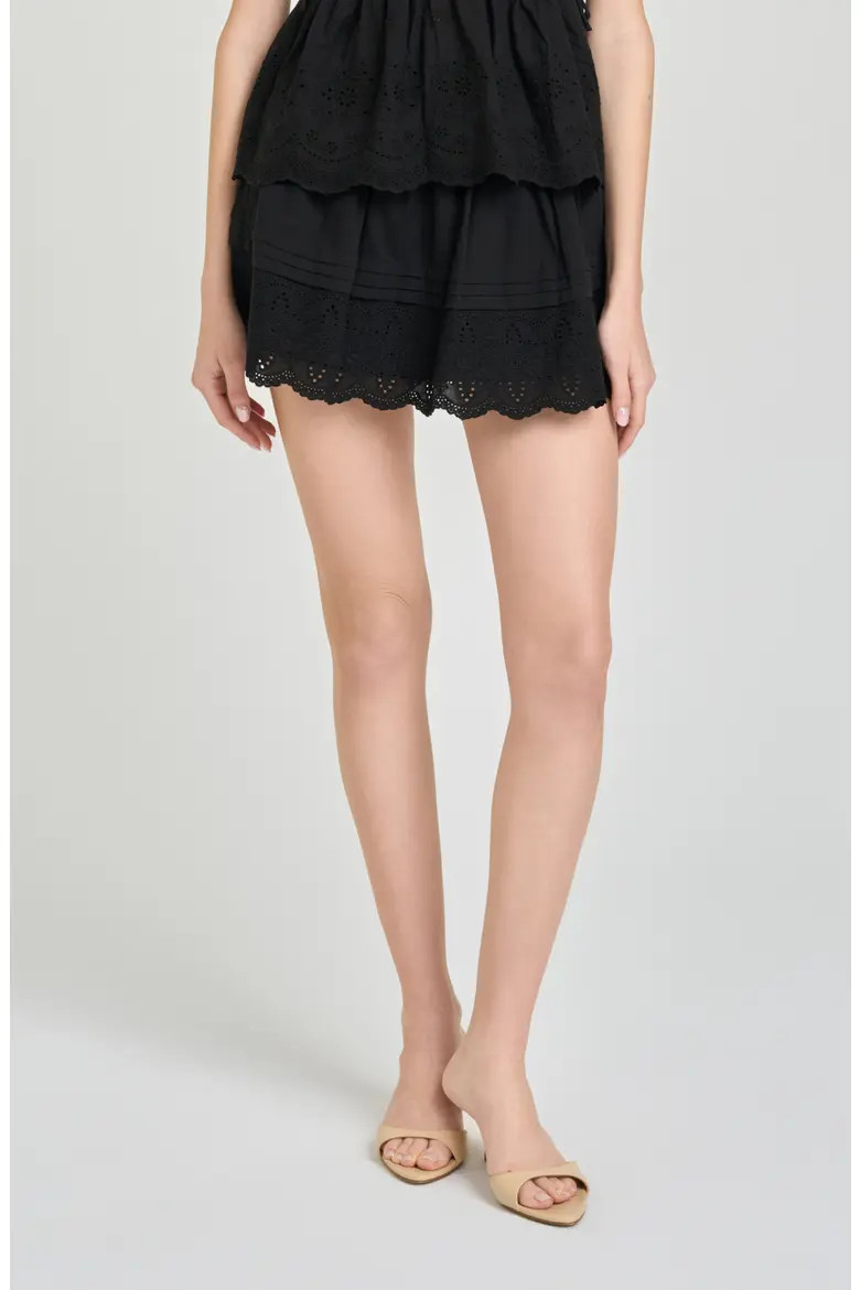 x Hannah Lovey Porter Goldie Embroidered Detail Cotton Miniskirt (Nordstrom Exclusive) (Women) | ... | Nordstrom