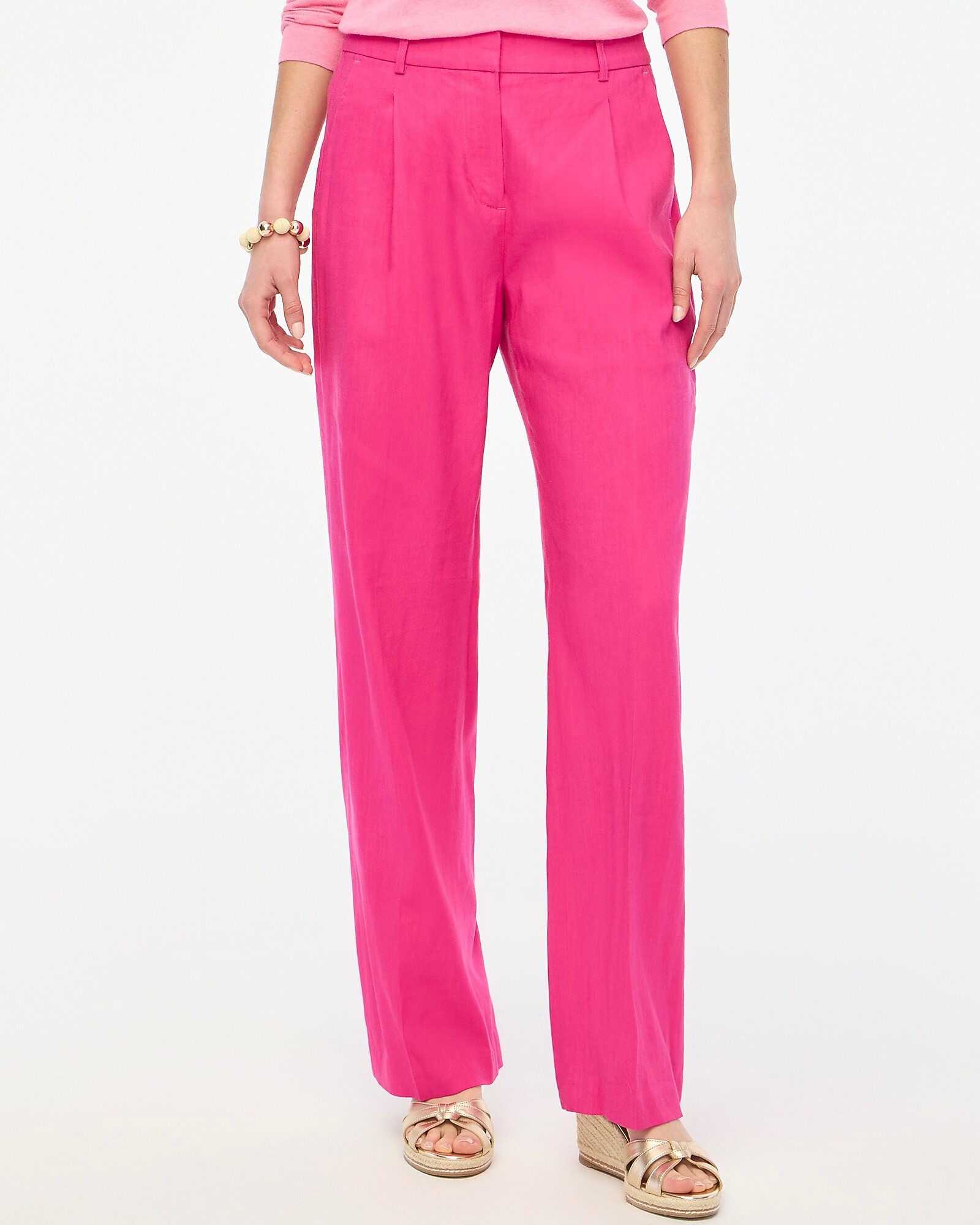 Petite linen-blend pleated wide-leg pant | J.Crew Factory