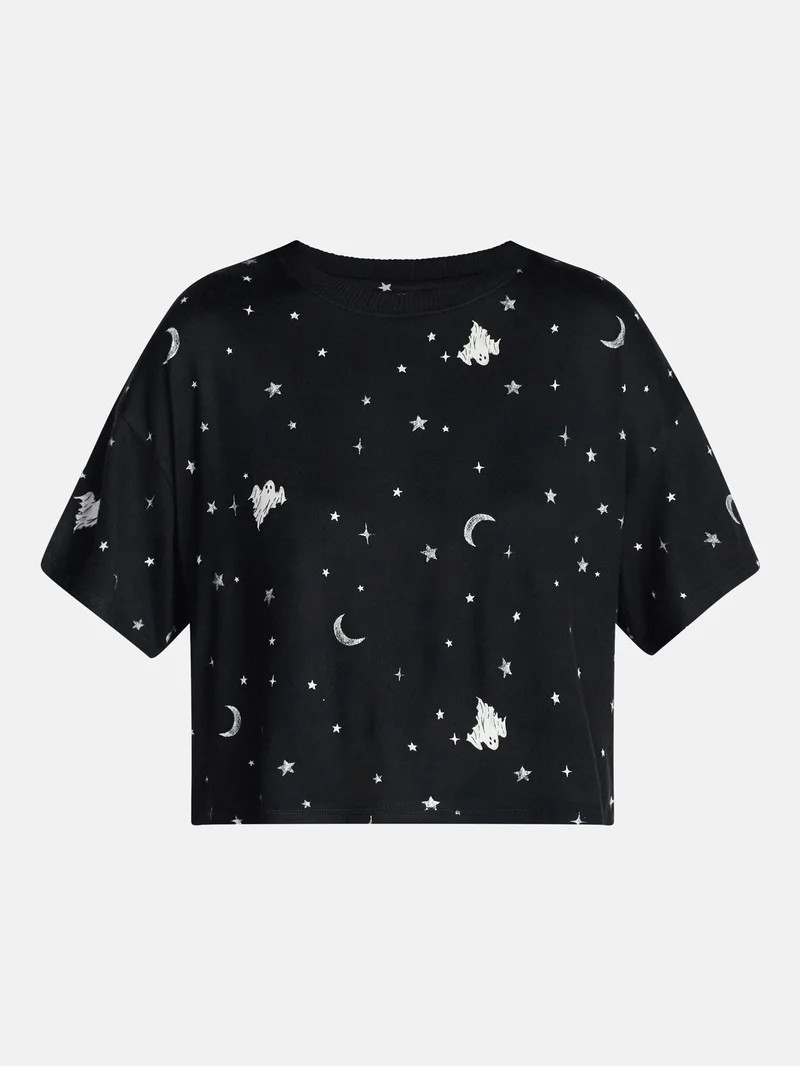 Way to Celebrate Women's Hacci Knit Short Sleeve Sleep Top, Sizes XS to 3X | Walmart (US)