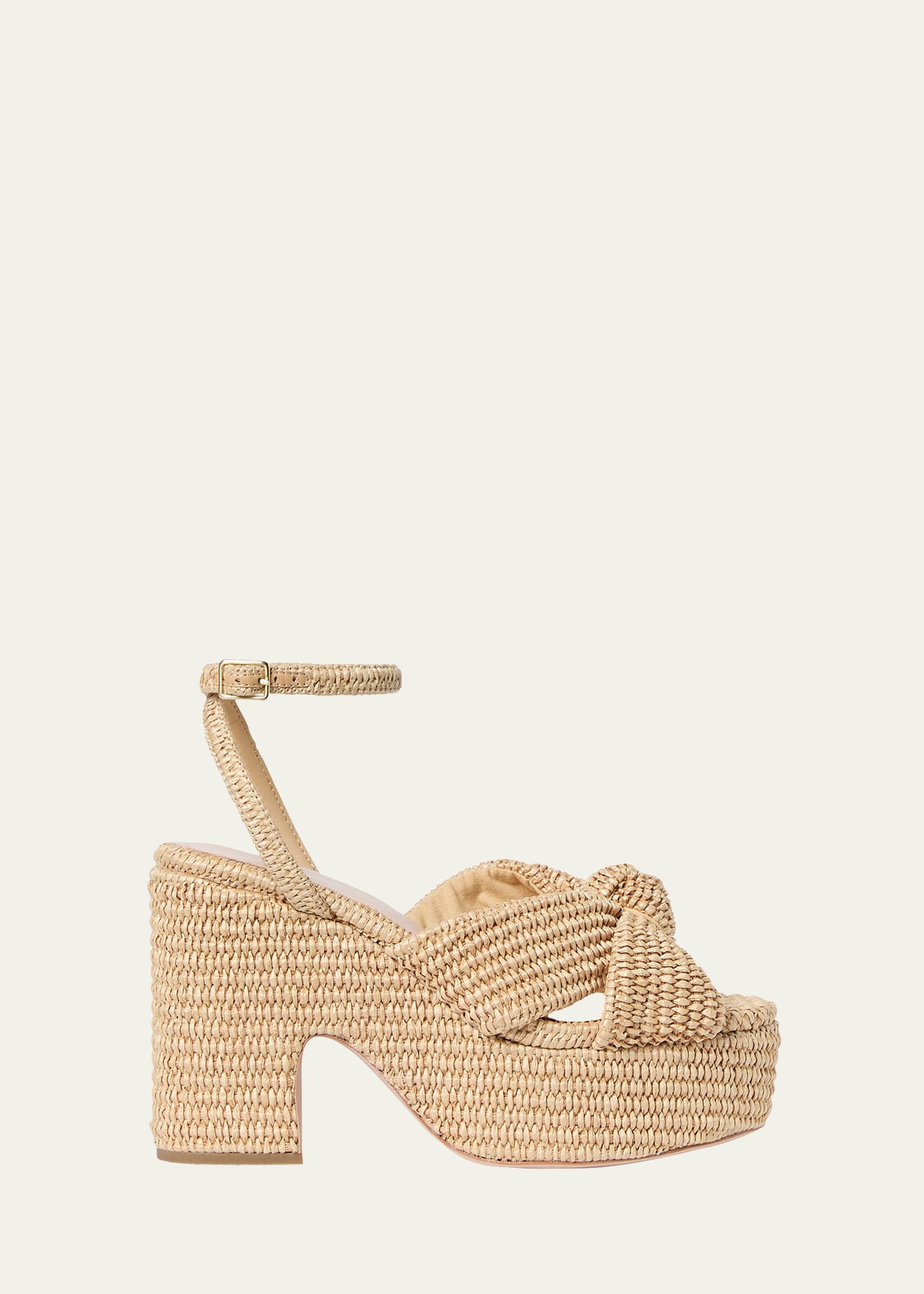 Loeffler Randall Raffia Knotted Chunky Platform Sandals | Bergdorf Goodman
