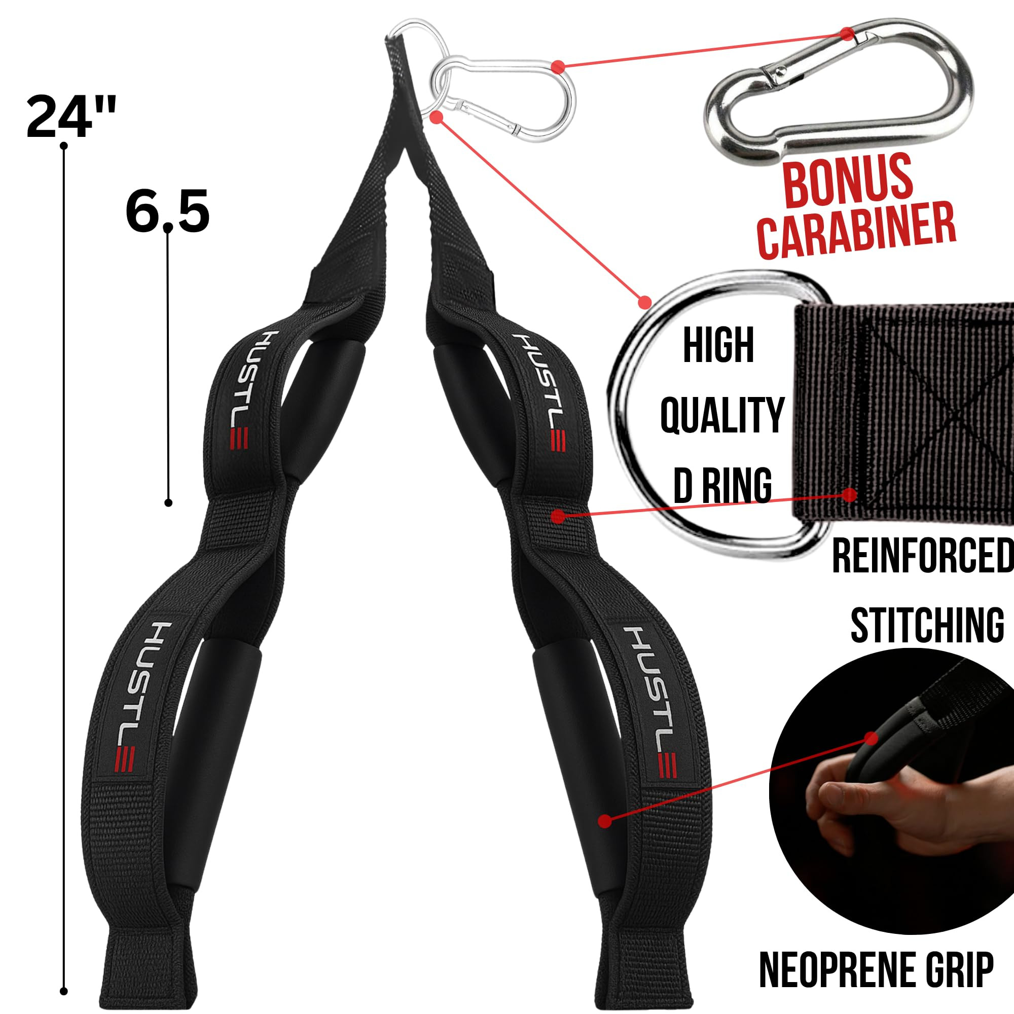 Hustle Athletics Tricep Rope Cable Attachments for Gym Use - Perfect Gym Equipment for Home/Gym A... | Amazon (US)