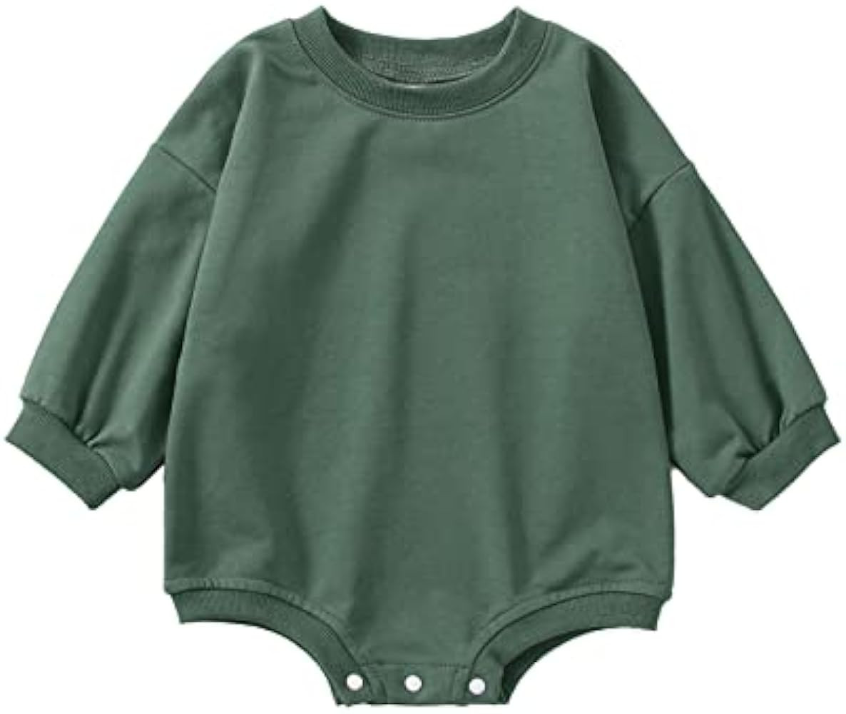 Baby Boy Girl Bubble Shirt Romper Outfit Short Sleeve Summer Bodysuit Top Newborn Oversized Crewn... | Amazon (US)