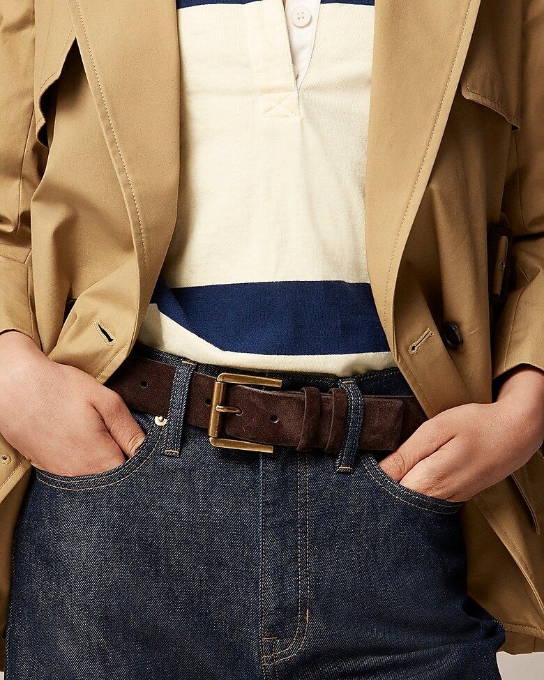 Suede roller-buckle belt | J. Crew US