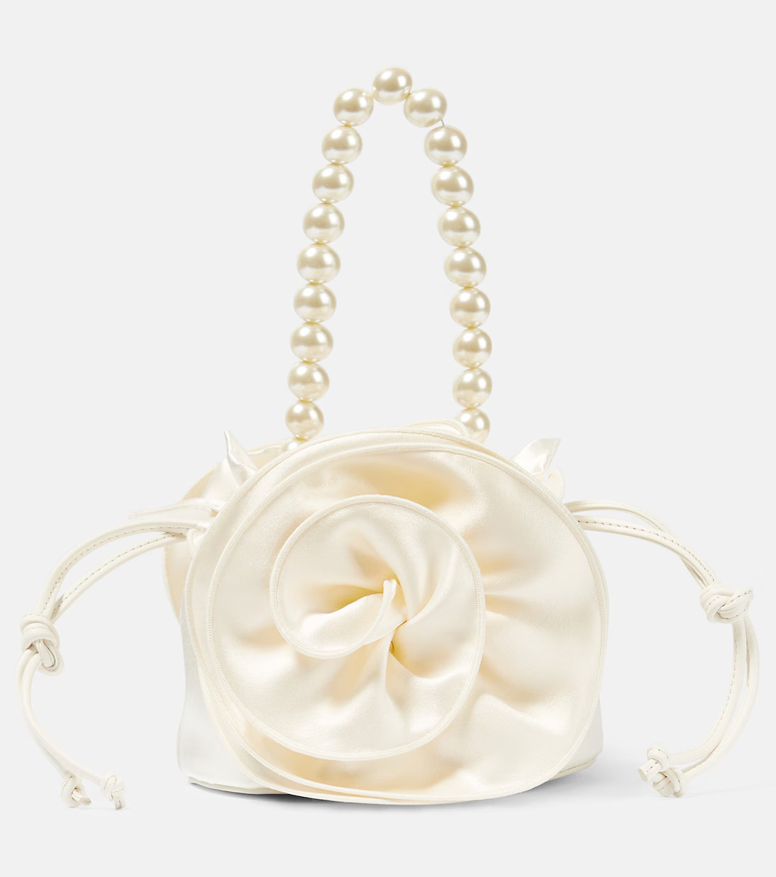 Gathered silk-satin shoulder bag | Mytheresa (INTL)