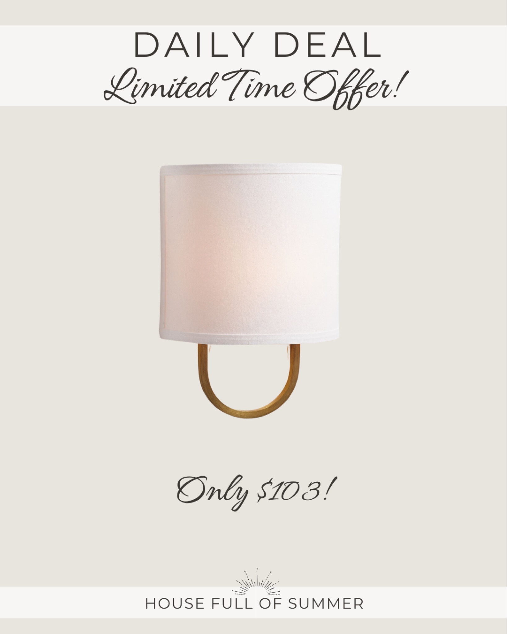 Daily deal lighting sale
Pottery barn finds 
Sconce light 

#LTKsalealert #LTKfindsunder100 #LTKhome