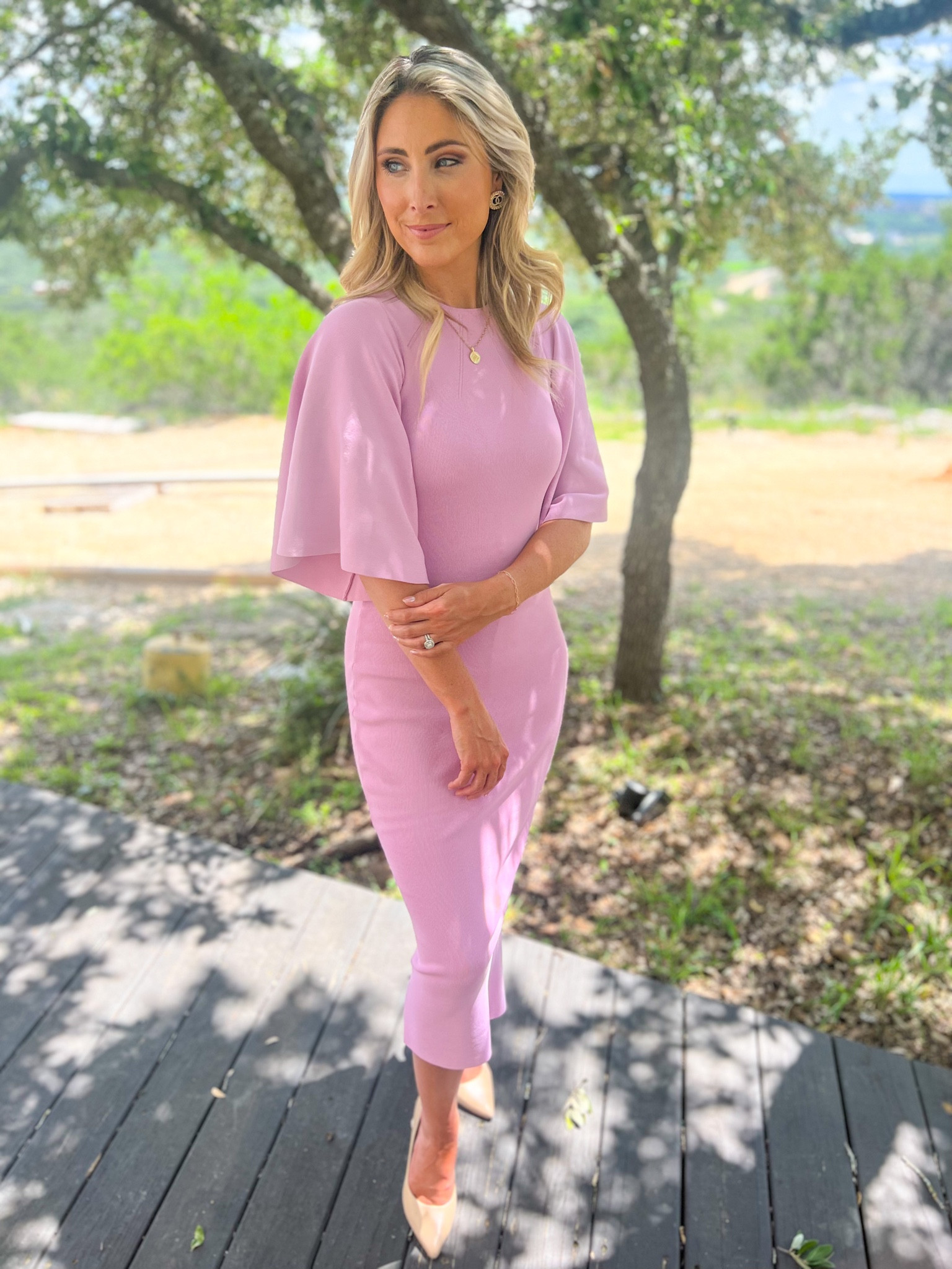 One of the most beautiful dresses I have ever purchased! On top of its beauty it’s sooo comfy! Very stretchy material so you can do true to size or size down! 