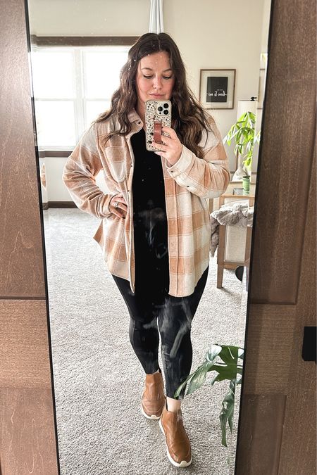 When you’ve been looking for a shacket all along that isn’t big and boxy and bulky and makes you look like a lumberjack… and you finally find one on a whim! 🤍💛🤎 

*Sized up one size for an oversized shacket fit. Comes in four colors too!

#LTKfindsunder50 #LTKSeasonal #LTKmidsize