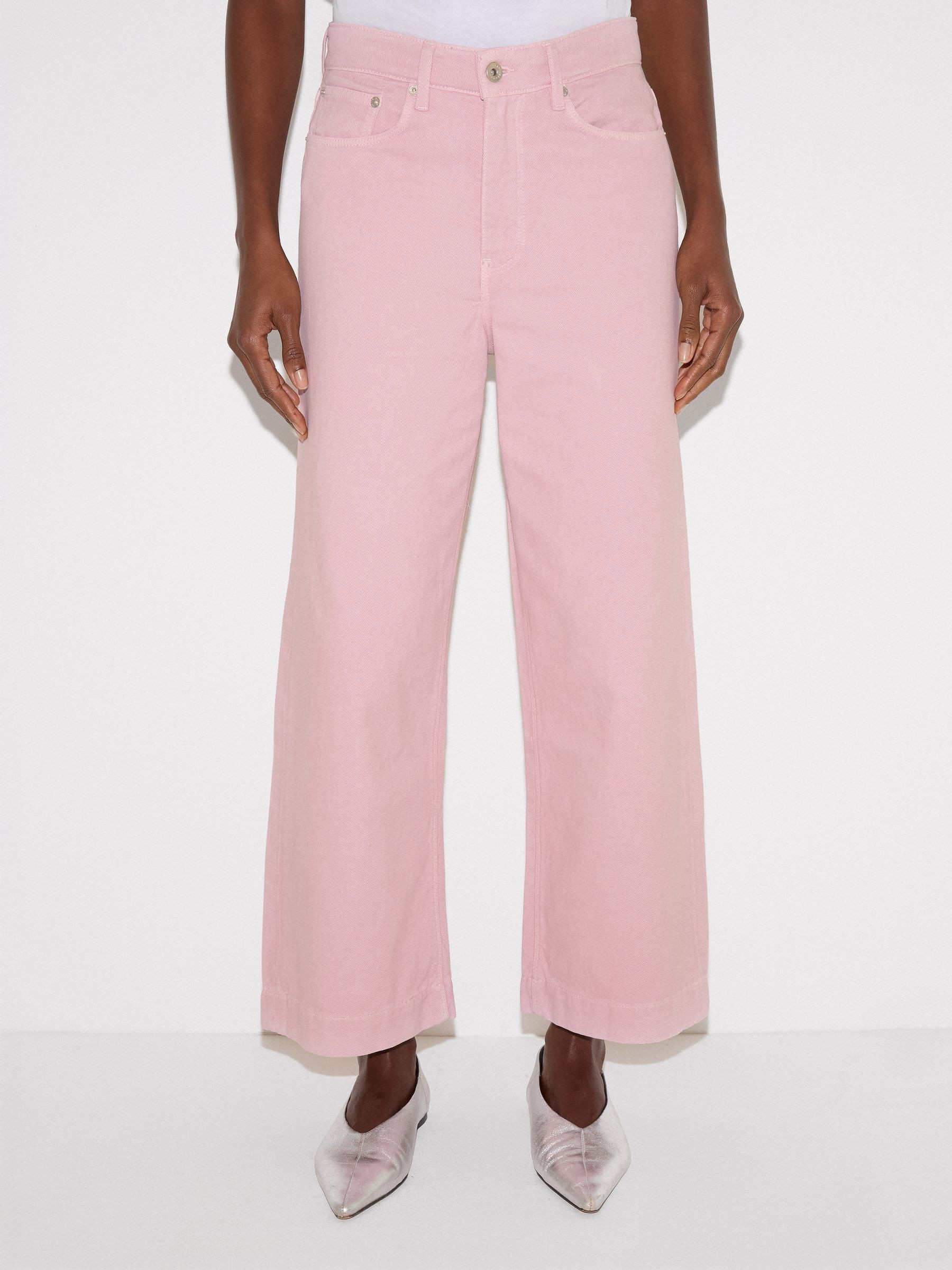 Jigsaw Jigsaw Pink Wide Fit Tyne Wide Leg Cropped Jeans | Next EU