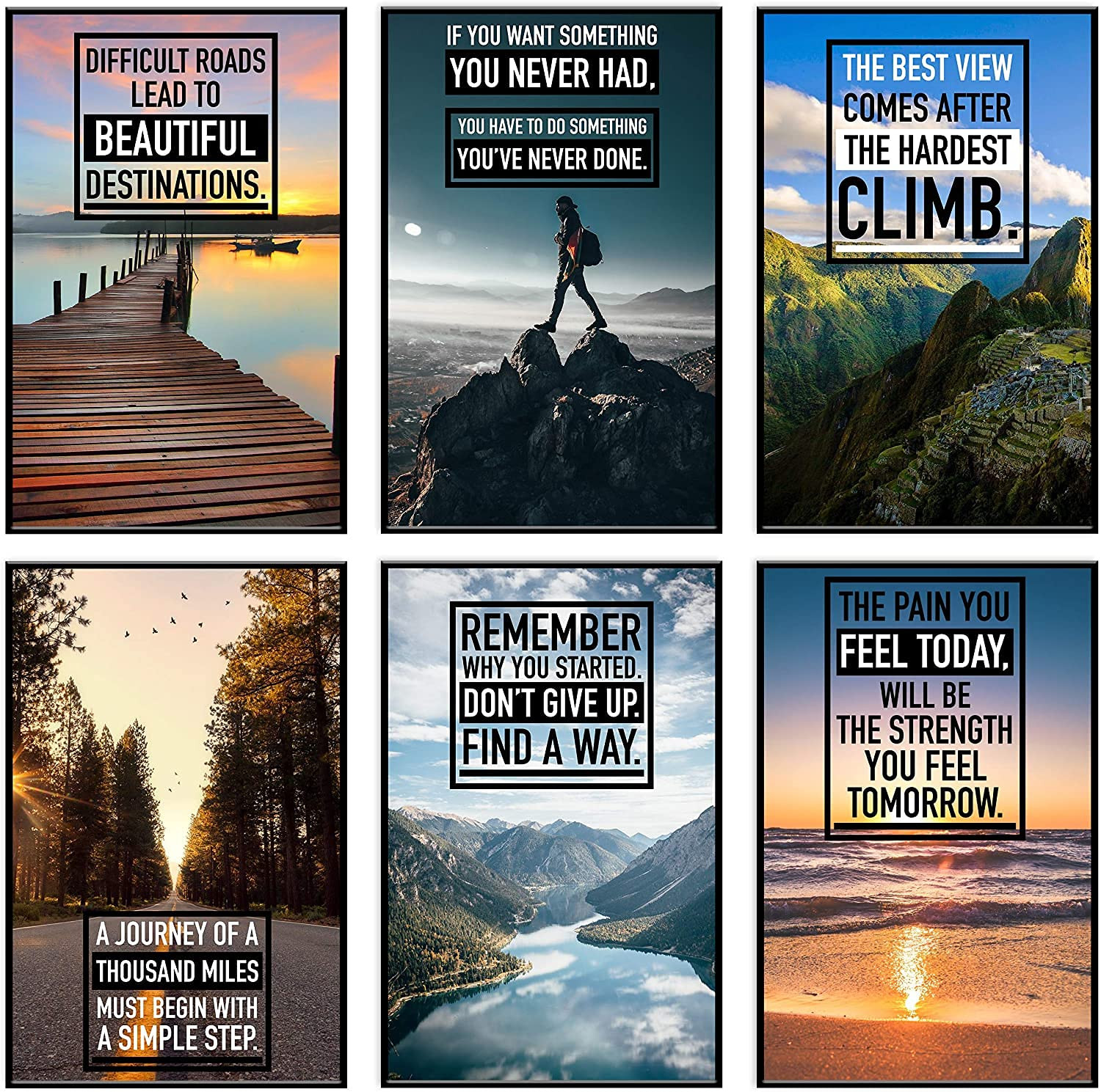 Inspirational Motivational Posters - Positive Affirmations, Uplifting Quotes, Wall Art Decor for ... | Amazon (US)