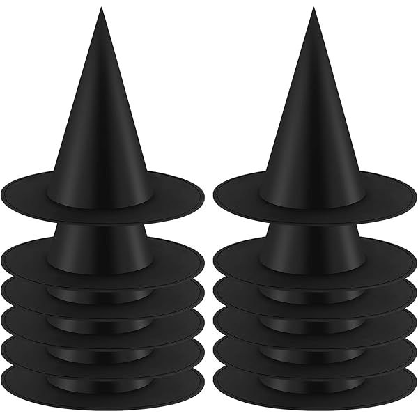 Elcoho 12 Pieces Halloween Costume Witch Hat with 100 Yards Hanging Rope for Halloween Yard Decorati | Amazon (US)