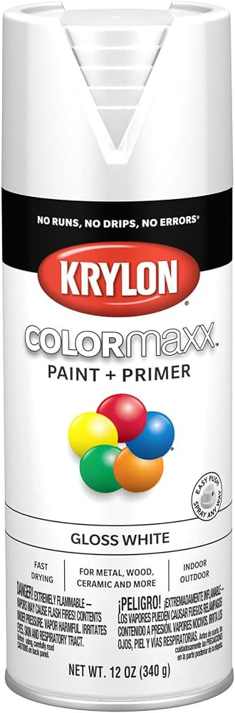 Krylon ColorMaxx 12 Oz. Gloss Spray Paint, White - 1 Each | Amazon (US)