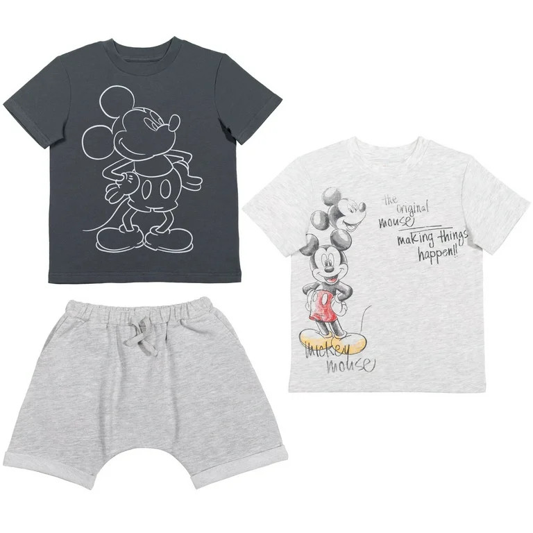 Disney Mickey Mouse Toddler Boys T-Shirt and Shorts Outfit Set Infant to Little Kid | Walmart (US)