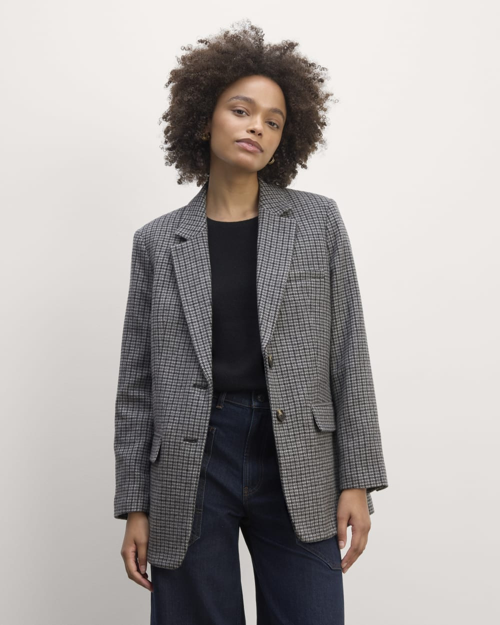 The Oversized Blazer in Wool | Gray Houndstooth | Everlane