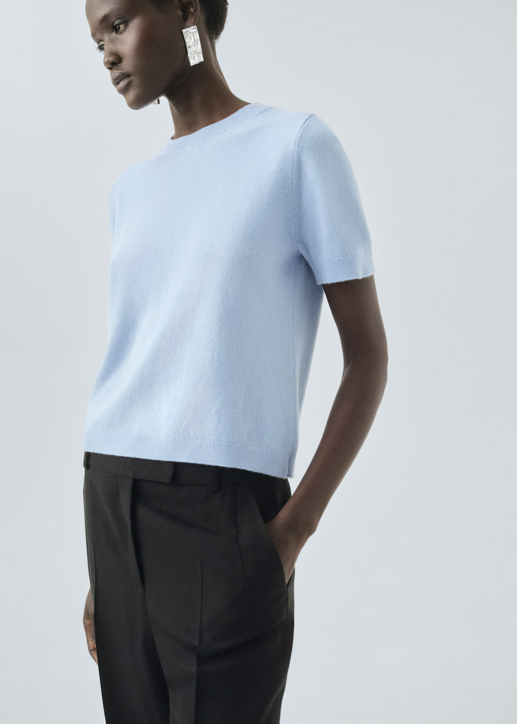 Short-sleeved wool sweater - Women | MANGO United Kingdom | MANGO (UK)