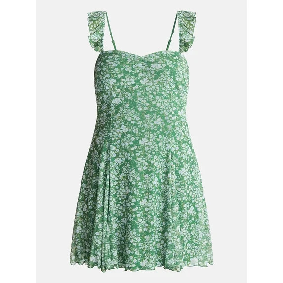 No Boundaries Fit and Flare Mesh Dress, Women’s XXS-XXL | Walmart (US)