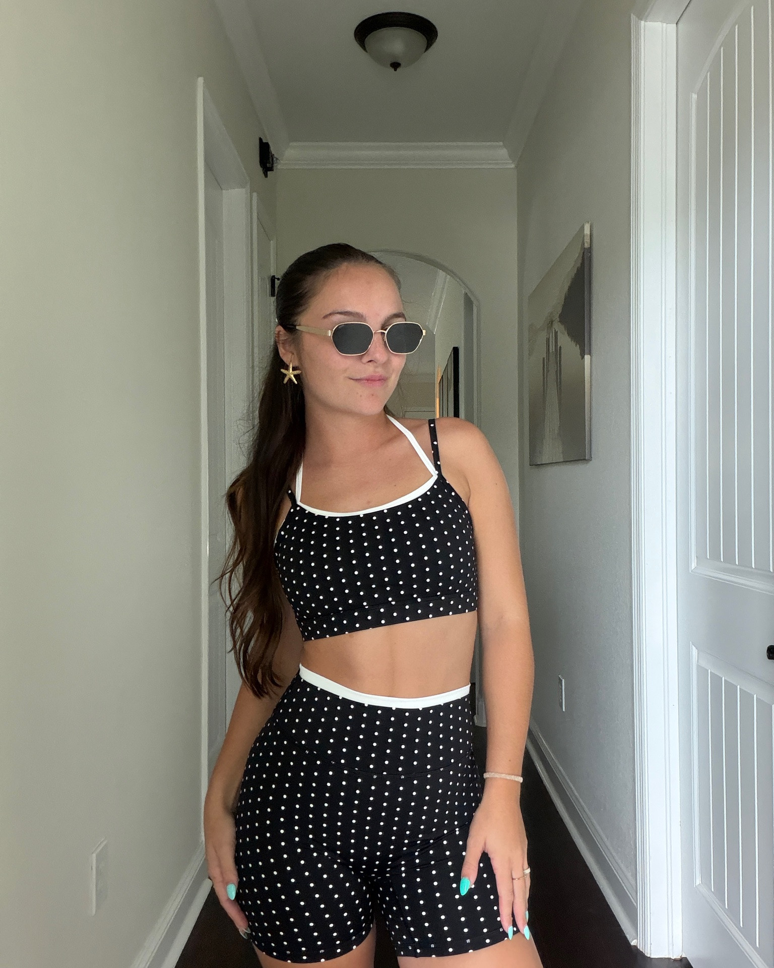 Size small polkadot Amazon matching set

#LTKActive #LTKootd