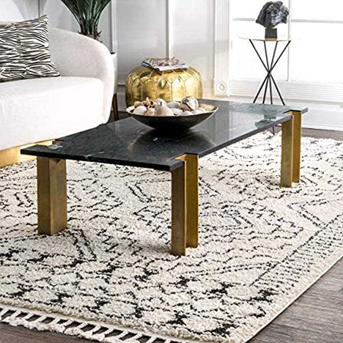 nuLOOM GCDI02A Vasiliki Moroccan Tribal Shag Rug, 6' 7" x 9', Off-White | Amazon (US)