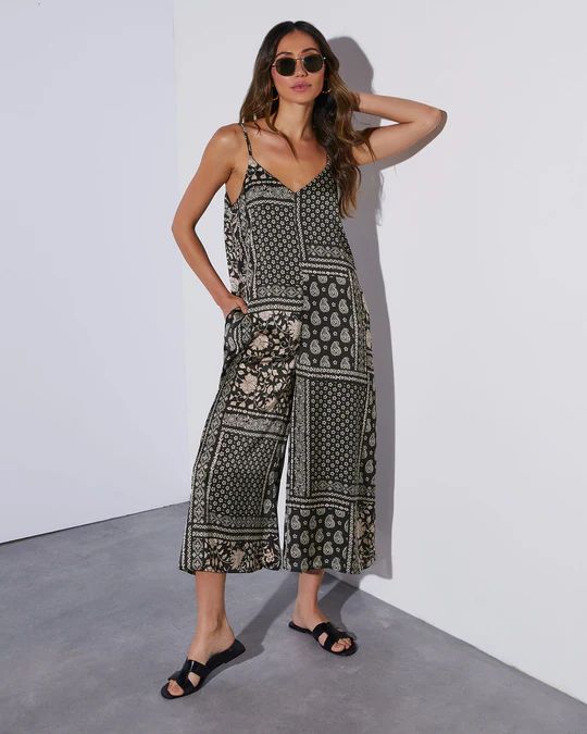 Rhapsody Printed Pocketed Boho Jumpsuit | VICI Collection