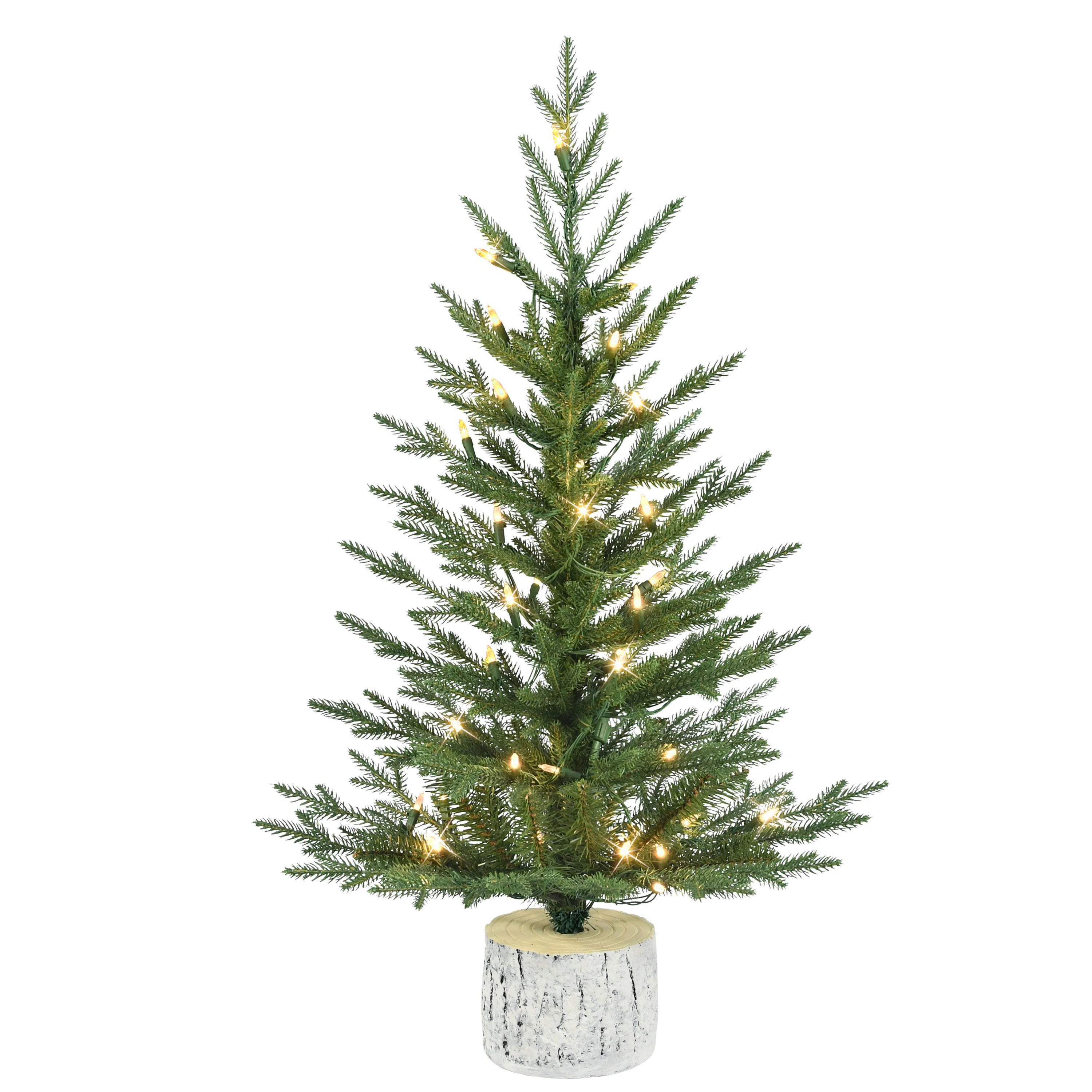 The Holiday Aisle® 3 Ft. Pre-Lit Potted Arctic Fir Artificial Tree | Wayfair | Wayfair North America