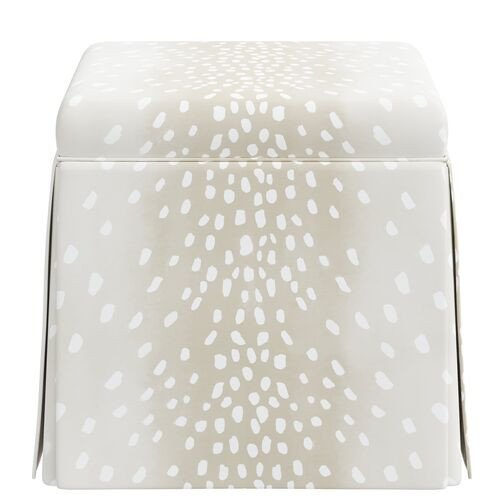 Anne Skirted Ottoman, Fawn Stripe | One Kings Lane