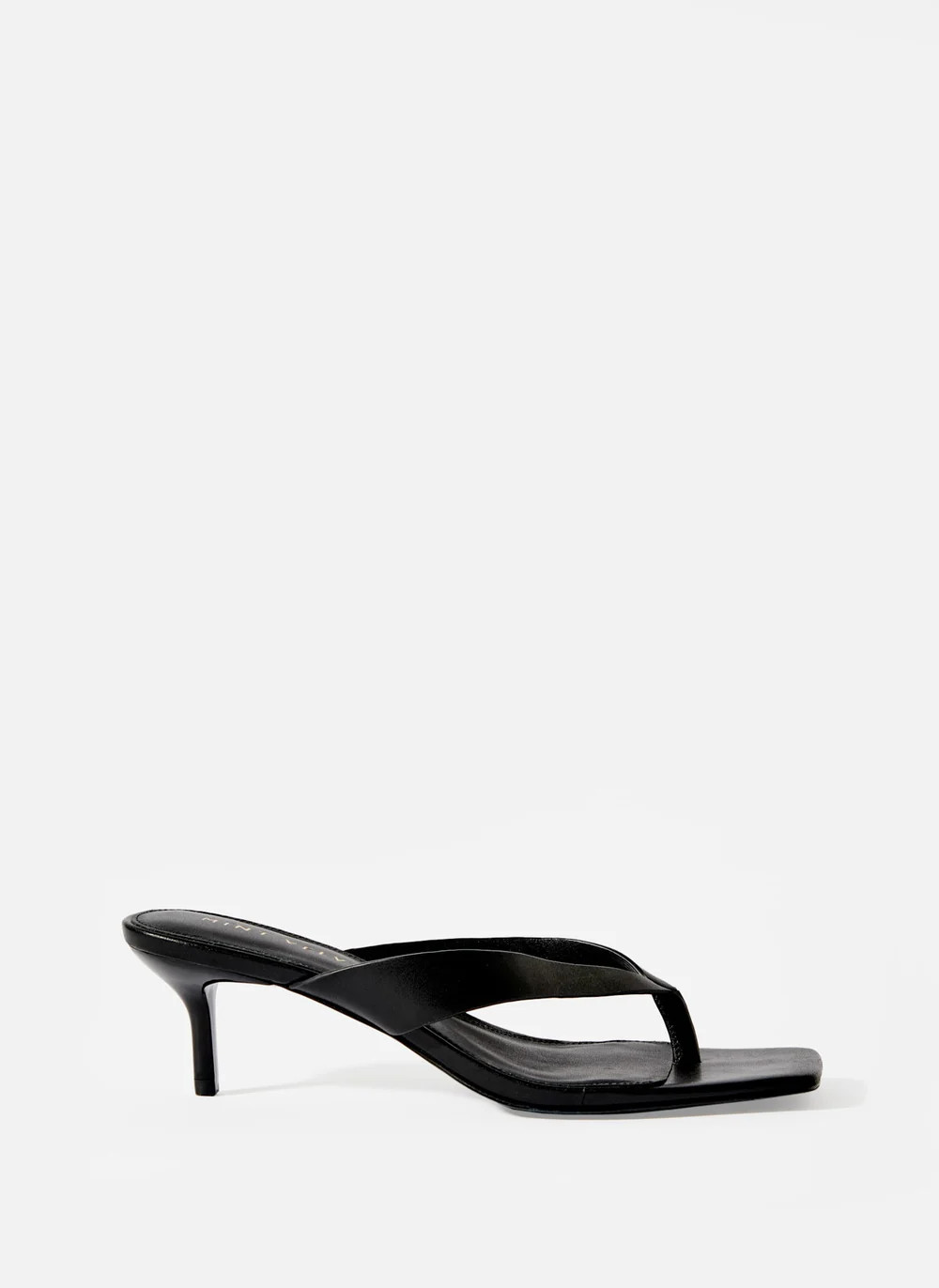 Betty Black Leather Flip Flop Heels | Mint Velvet