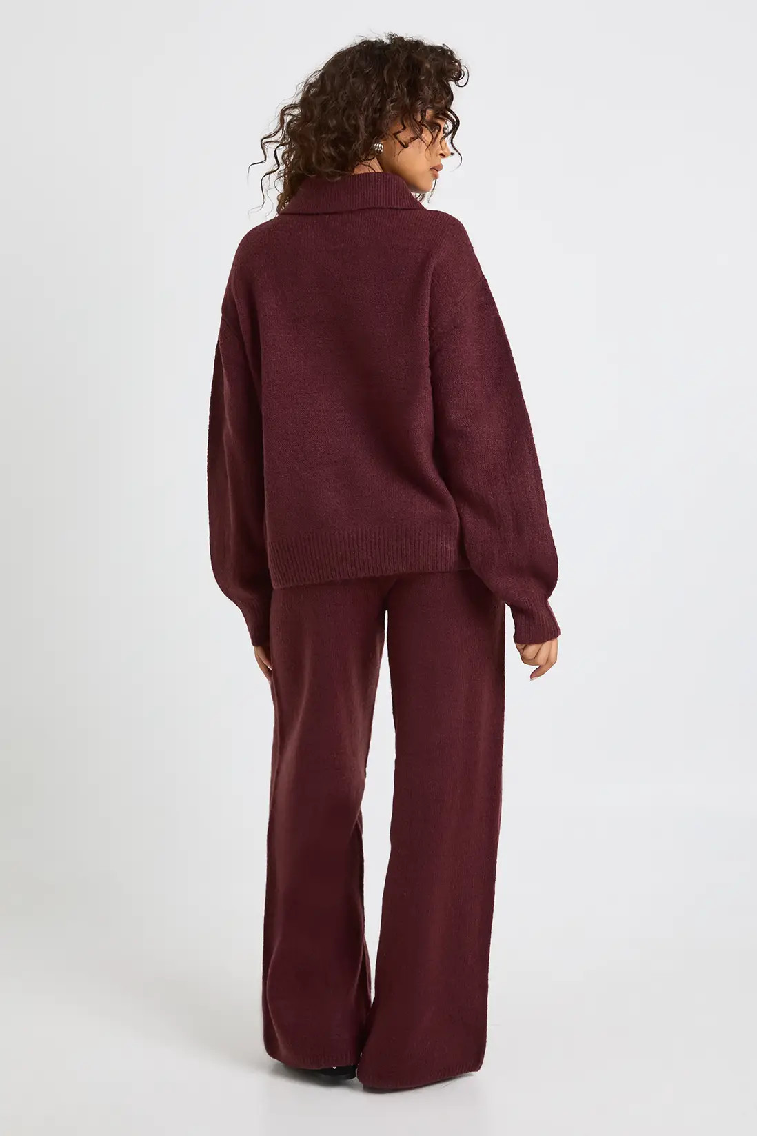 Super Soft Crew Neck Knitted Chunky Jumper and Wide Leg Trouser Co-Ord | Boohoo.com (UK & IE)