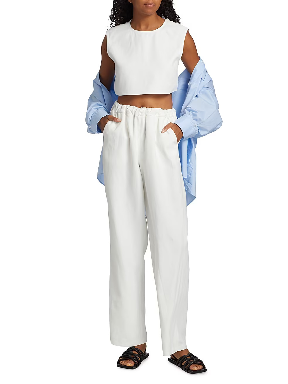 Loulou Studio Linen-Blend Pull-On Pants | Saks Fifth Avenue
