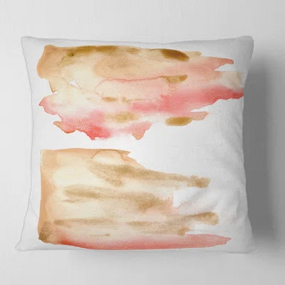 Pink Gold Red and Beige Abstract Clouds - Modern Printed Pillow | Wayfair North America
