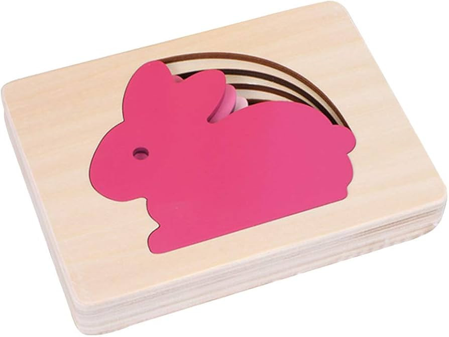 TOYANDONA Wooden Multi-Layered Animal Puzzles Cartoon 3D Panel Jigsaw Early Educational Toys for ... | Amazon (US)