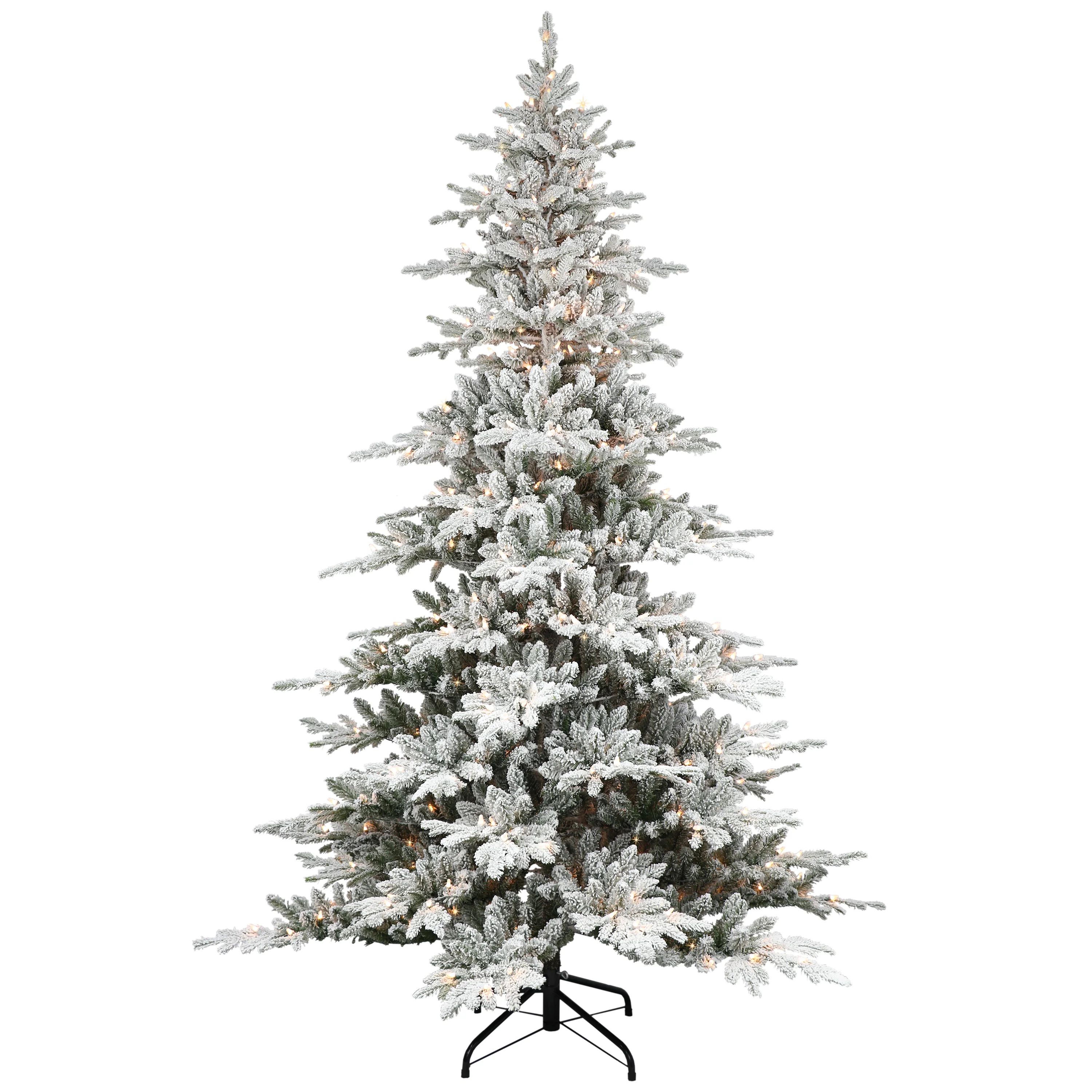 7'6" H Green Realistic Artificial Pine Frosted Christmas Tree with 500 Lights | Wayfair North America