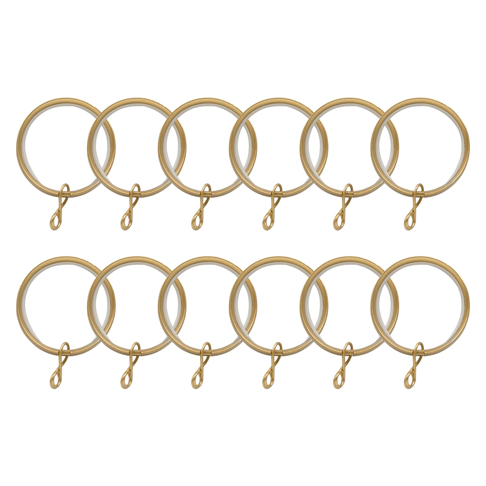 TWOPAGES 12 Pack Curtain Rings with Eyelets, 1.5 Inch Gold Drapery Rings | Amazon (US)