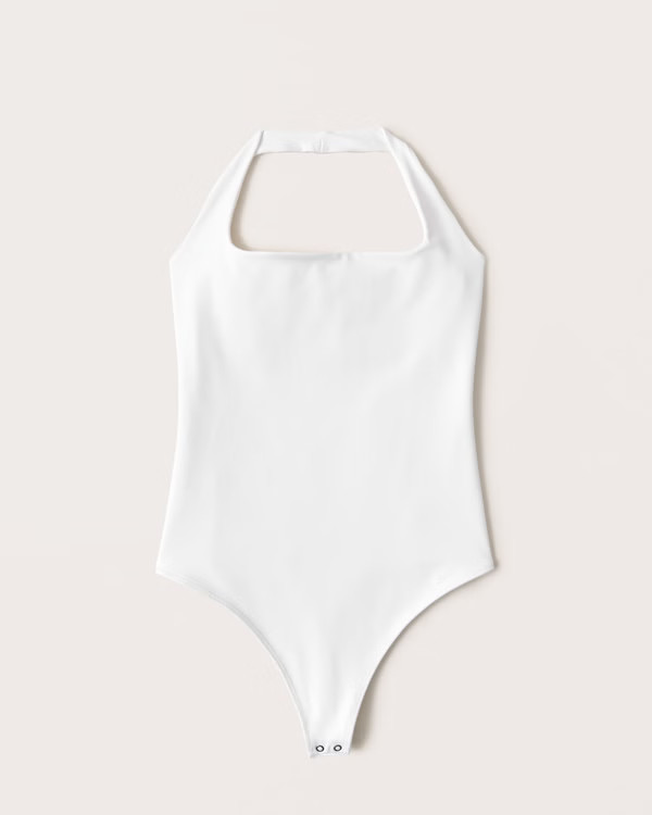 Double-Layered Seamless Fabric Halter Bodysuit | Abercrombie & Fitch (US)