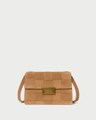Delphine Toffee Woven Suede Crossbody | Loeffler Randall