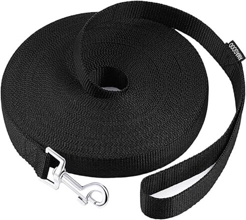 AMAGOOD Dog Leashes Heavy Duty 15ft 20ft 30ft 50ft 100ft Long Leashes-for Training,Tie Out(100Feet x 1Inch,Black) | Amazon (US)