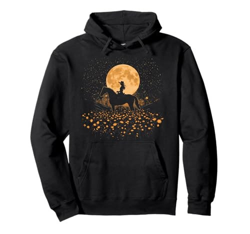 Cowgirl Riding Horse In A Field Of Wildflowers Horse Girl Pullover Hoodie | Amazon (US)