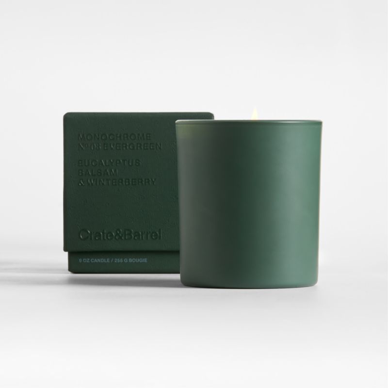 Monochrome No. 03 Evergreen Scented Candle + Reviews | Crate & Barrel | Crate & Barrel