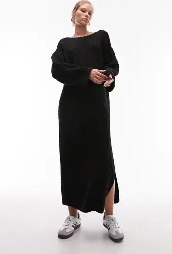 Long Sleeve Rib Bouclé Sweater Dress | Nordstrom