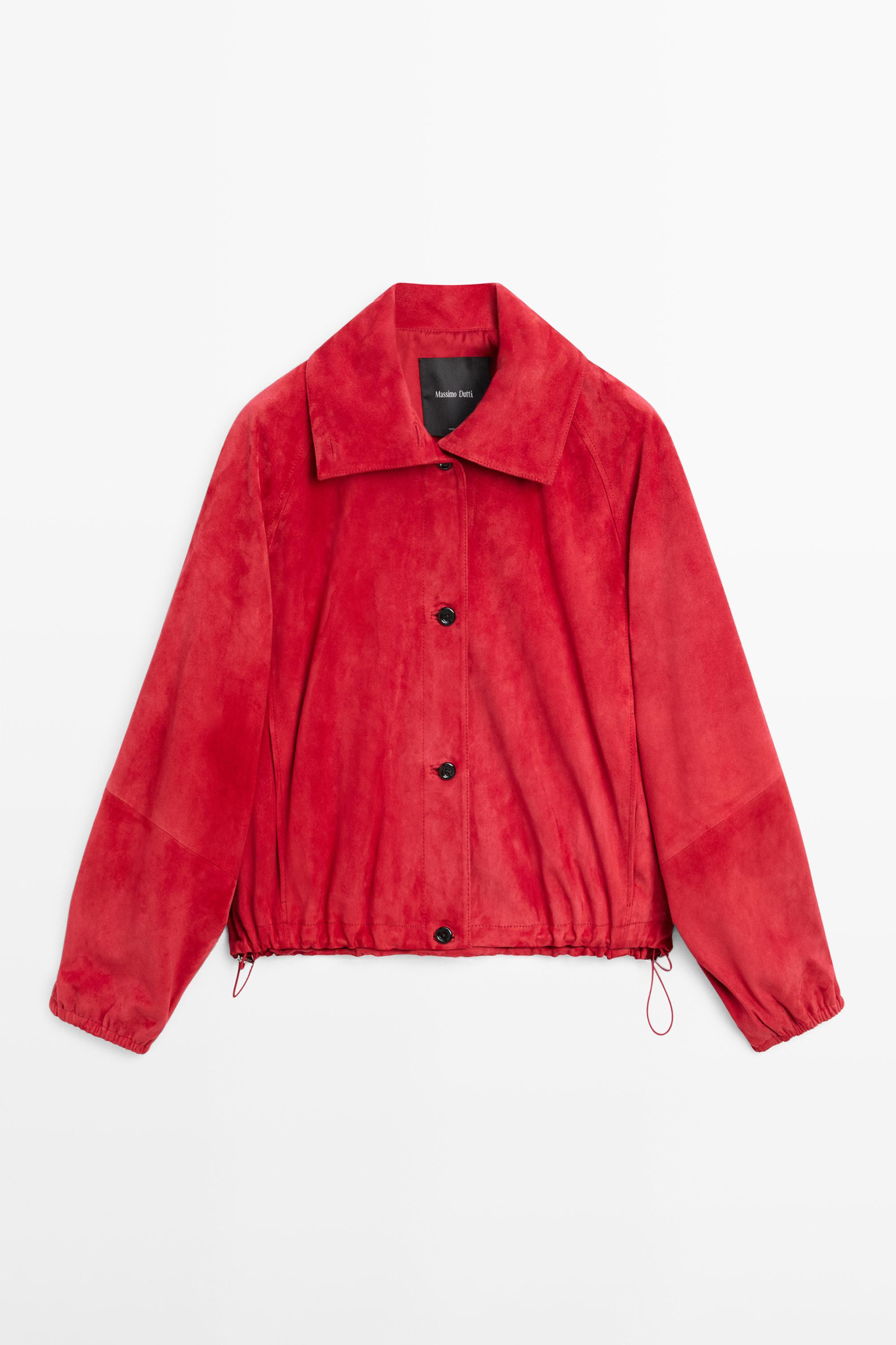 Bomberjacke aus Leder und Wildleder | Massimo Dutti DE