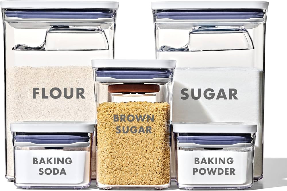 OXO Good Grips 8-Piece Prelabeled Baking POP Container Set | Amazon (US)