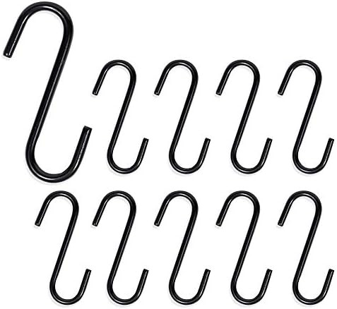 Wallniture Cucina S Hooks for Hanging Kitchen Utensils Set, Pack of 10, Black | Amazon (US)