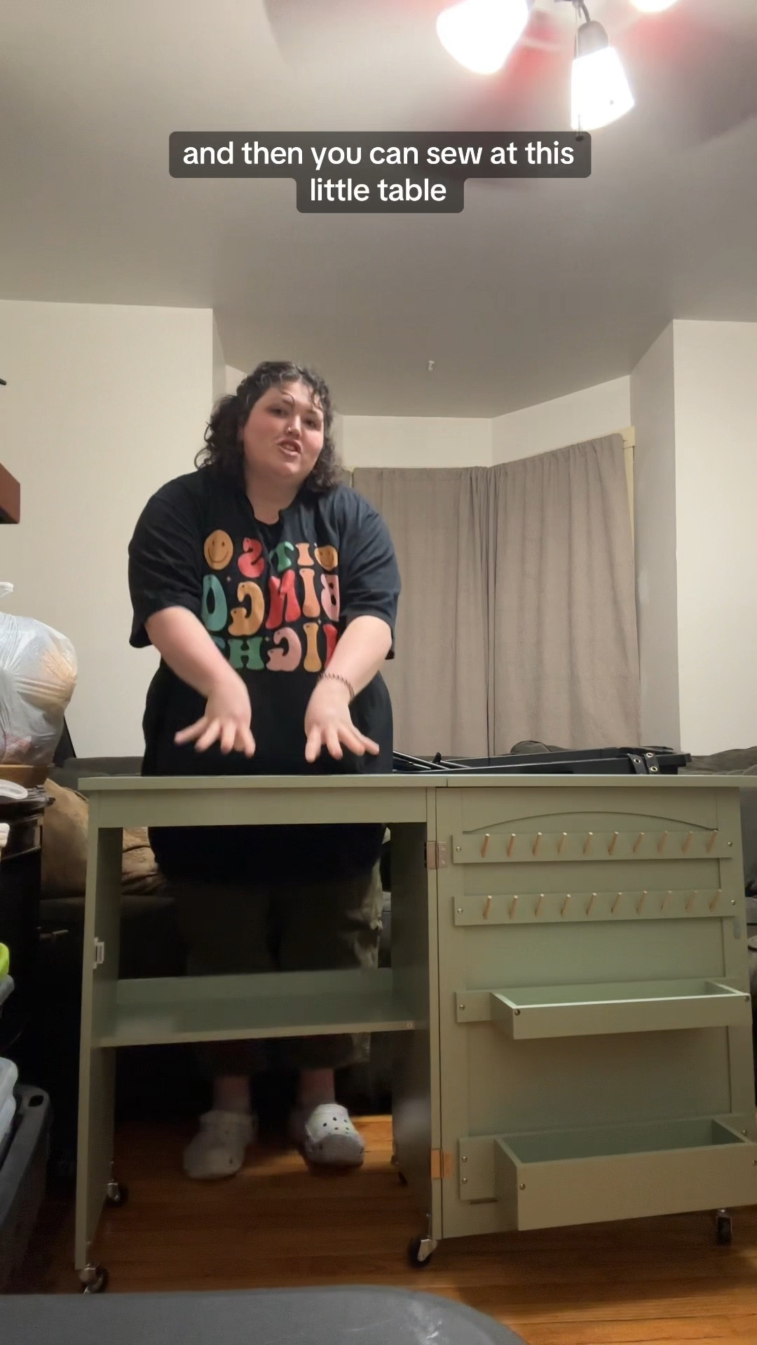 We just moved into a new house and I am having so much fun with my OWN lil office space. I’m going to be using it for content creation, gaming, AND crafting, so this little foldaway sewing table is a perfect addition!!!!

#LTKHome #LTKVideo