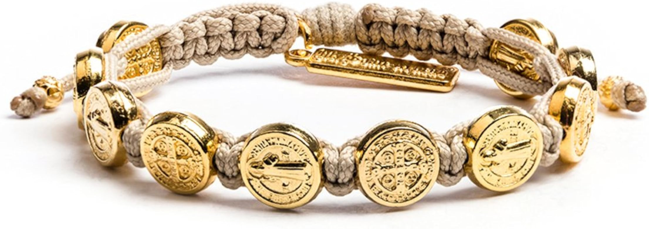 My Saint My Hero Benedictine Blessing Bracelet - Tan/Gold | Amazon (US)