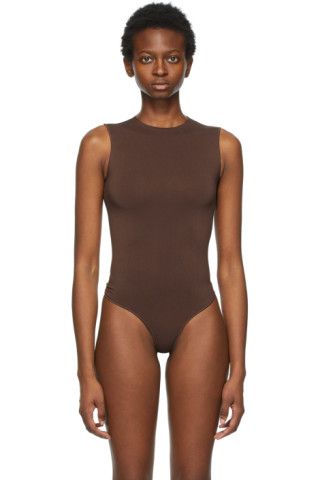 Brown Essential Thong Bodysuit | SSENSE