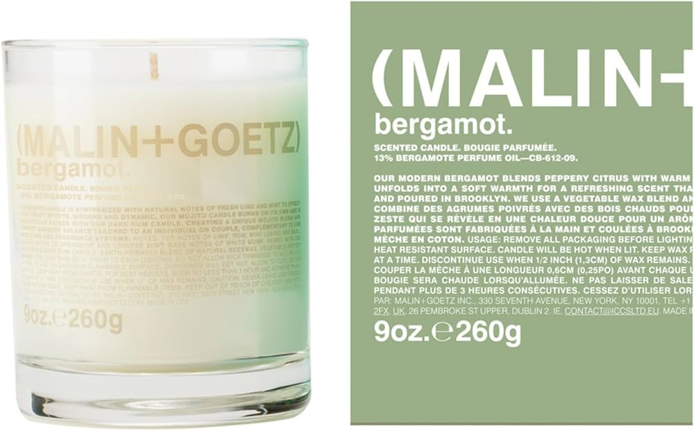 MALIN+GOETZ 9oz Scented Candle | Hand-Poured Soy Wax with Unique Fragrance Blends | Clean-Burning... | Amazon (US)
