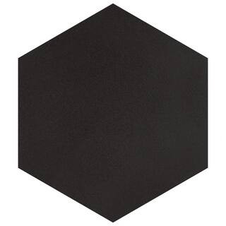 Merola Tile Textile Basic Hex Black 8-5/8 in. x 9-7/8 in. Porcelain Floor and Wall Tile (11.5 sq.... | The Home Depot