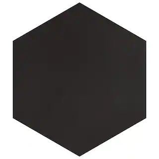 Merola Tile Textile Basic Hex Black 8-5/8 in. x 9-7/8 in. Porcelain Floor and Wall Tile (11.5 sq.... | The Home Depot